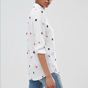 ASOS Design Tall Soft Shirt in Hearts & Diamonds Print